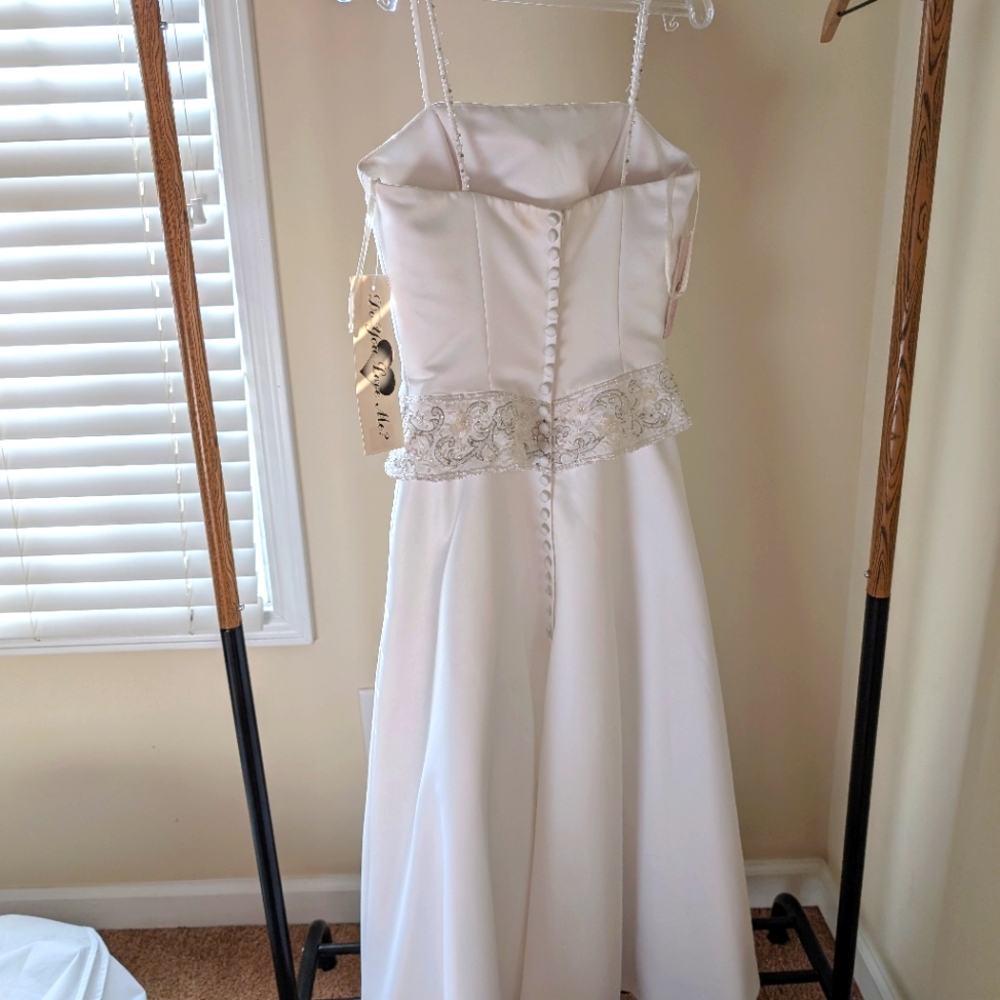 Silver white dress with beadwork (fits 0-4).